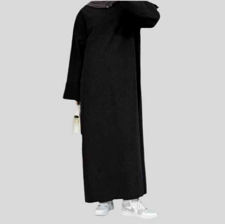 Leinenähnliche Abaya aus dem Naturstoff Viskose