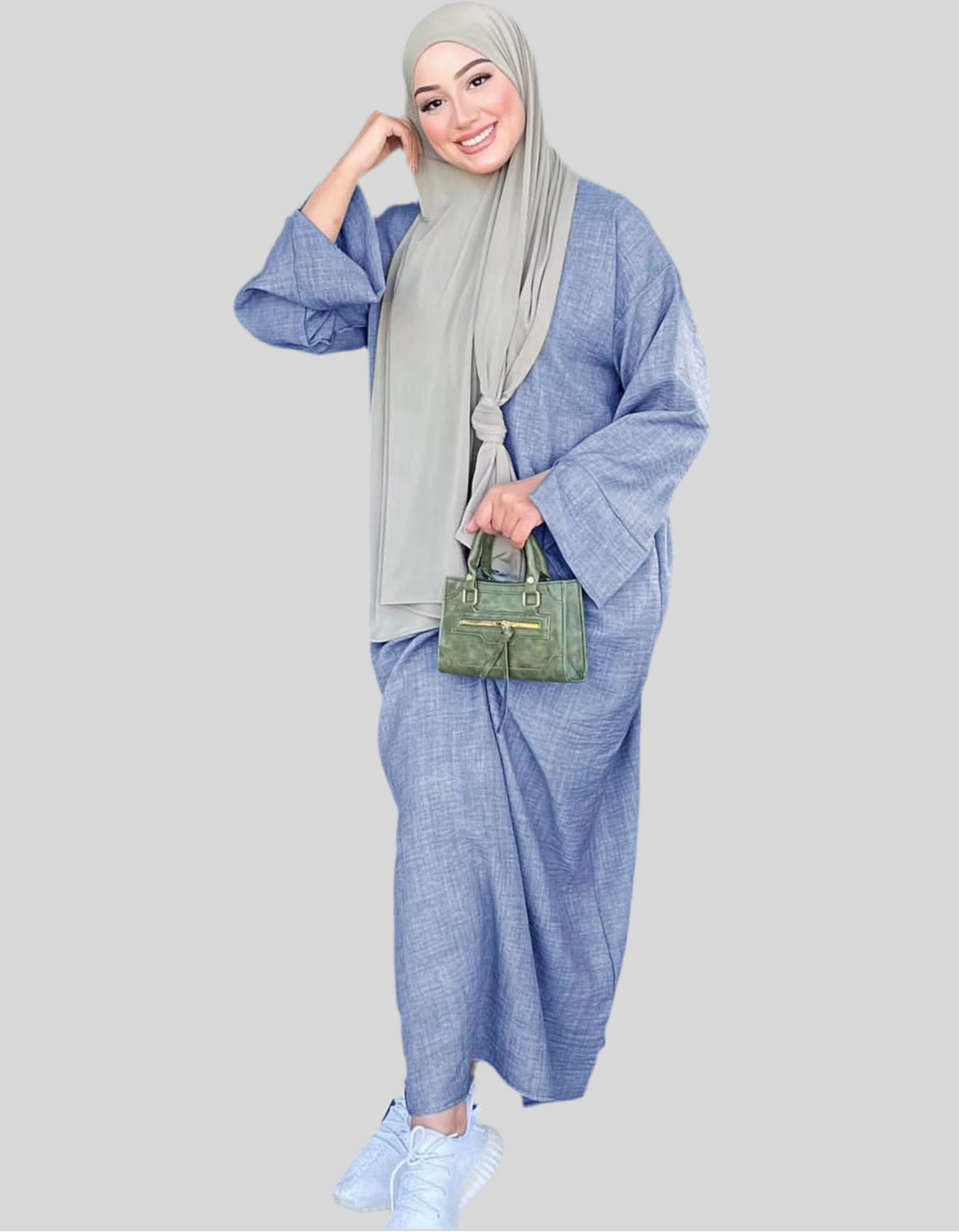 Leinenähnliche Abaya aus dem Naturstoff Viskose
