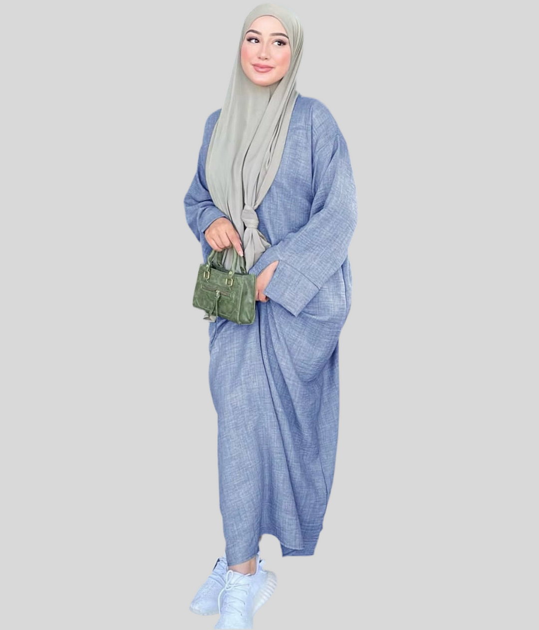 Leinenähnliche Abaya aus dem Naturstoff Viskose