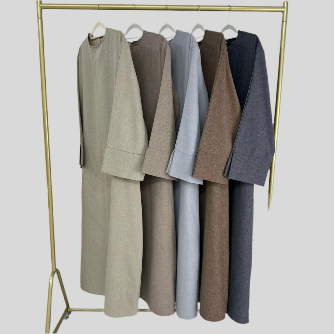 Leinenähnliche Abaya aus dem Naturstoff Viskose