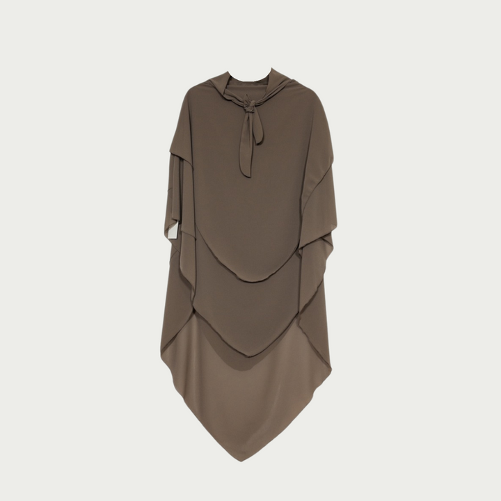 Khimar Muna 3 niveaux en mousseline